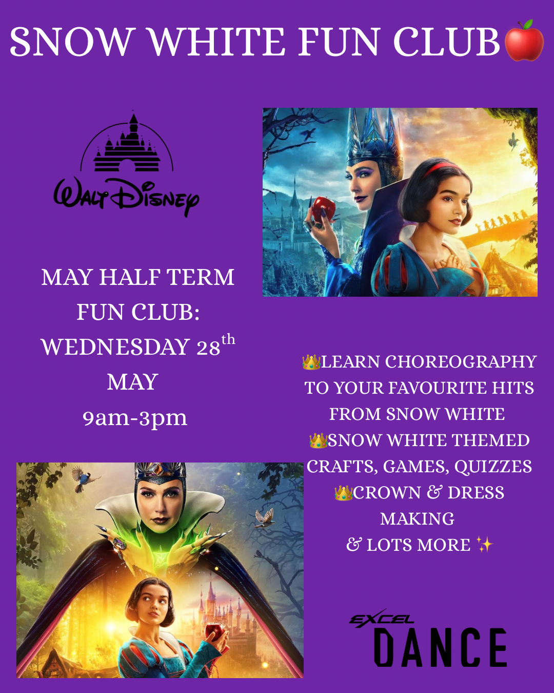 MAY HALF TERM SNOW WHITE FUN CLUB £5 DEPOSIT🍎👑✨